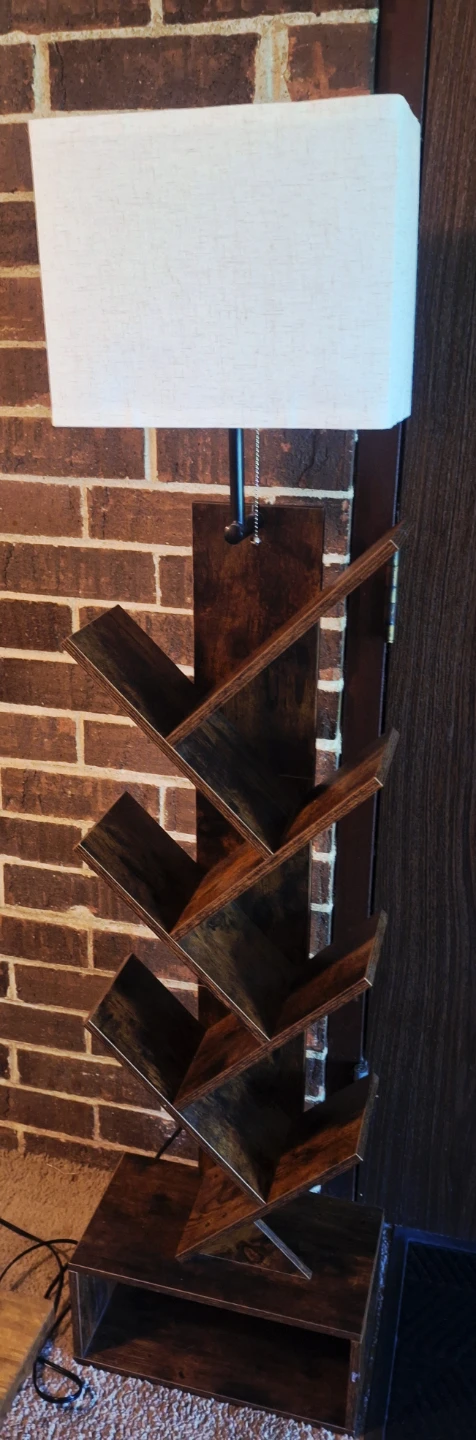Tree Bookshelf Floor Lamp with Shade