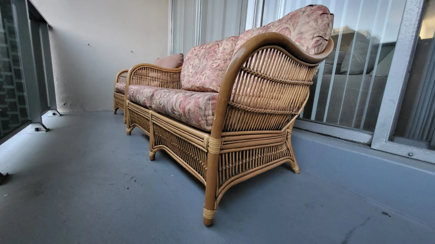 3-Piece Bamboo set (Loveseat, Chair, Glass Coffee Table) - photo 4