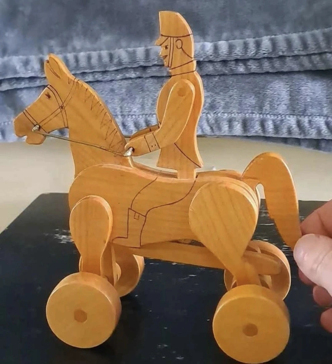 Wooden Pull Toy Alphabet Train + 2 Automatons