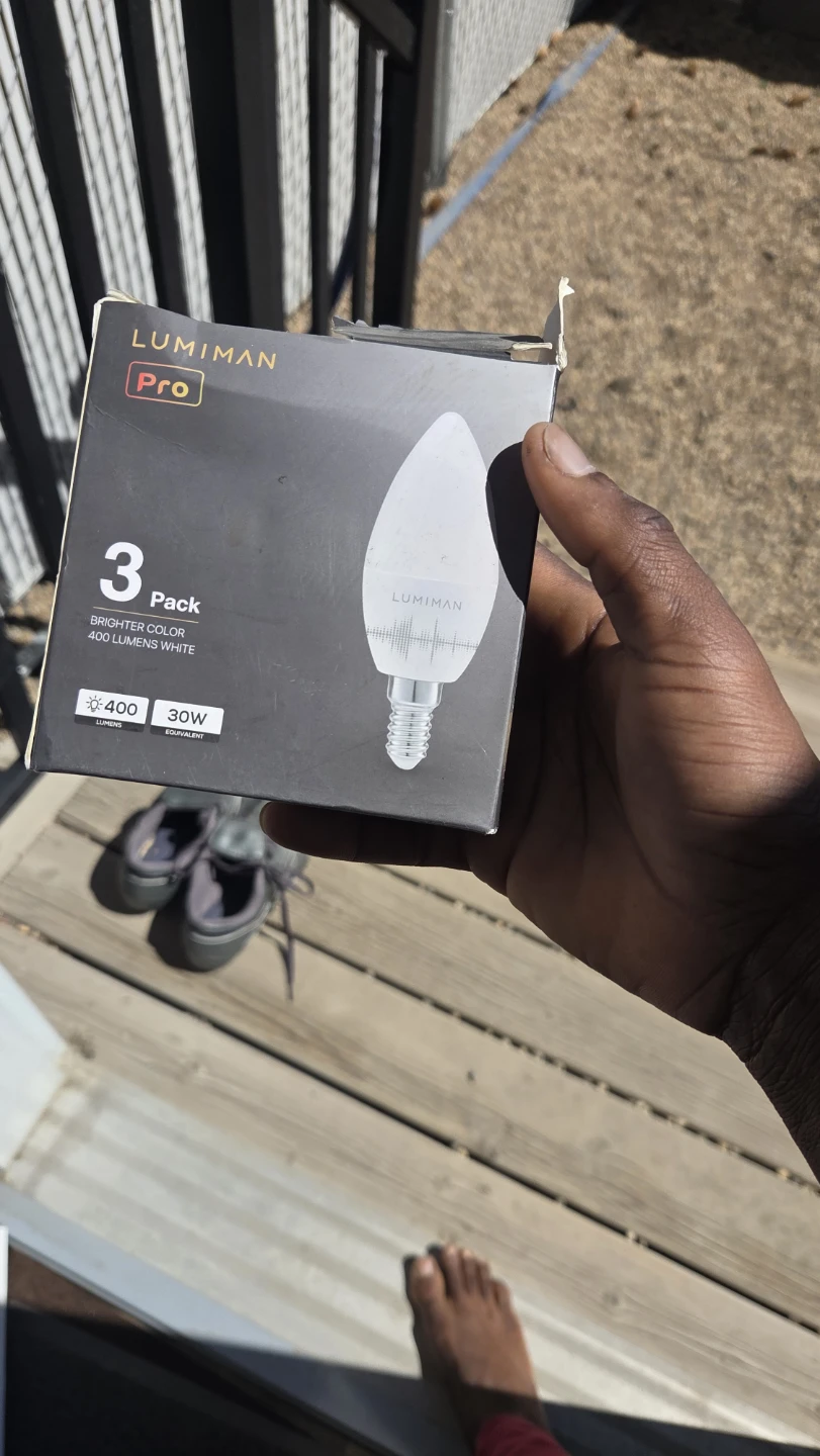 LUMIMAN Pro 3 Pack Candelabra Light Bulbs - 400 Lumens White