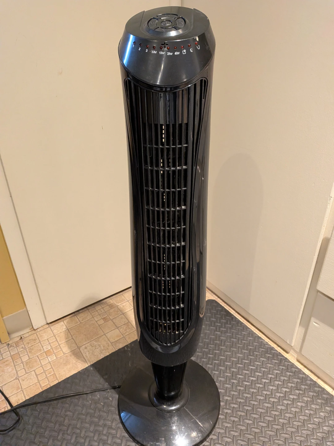 Black Tower Fan with Timer