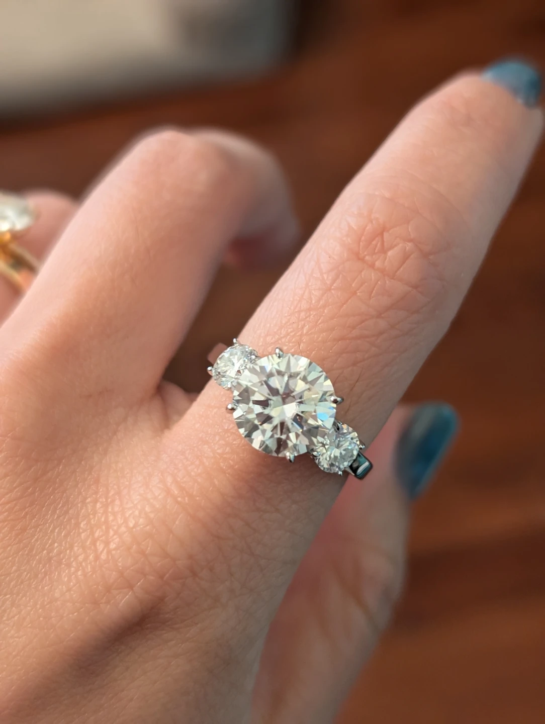 5ct Three Stone Moissanite Ring | Size 8 - photo 3
