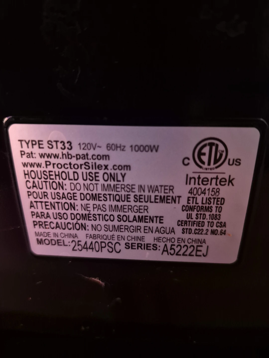 Proctor Silex Type ST33 Panini Press / Grill - photo 2