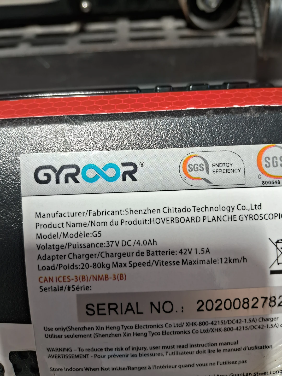 Gyroor Hoverboard Model G5 with Charger - photo 4