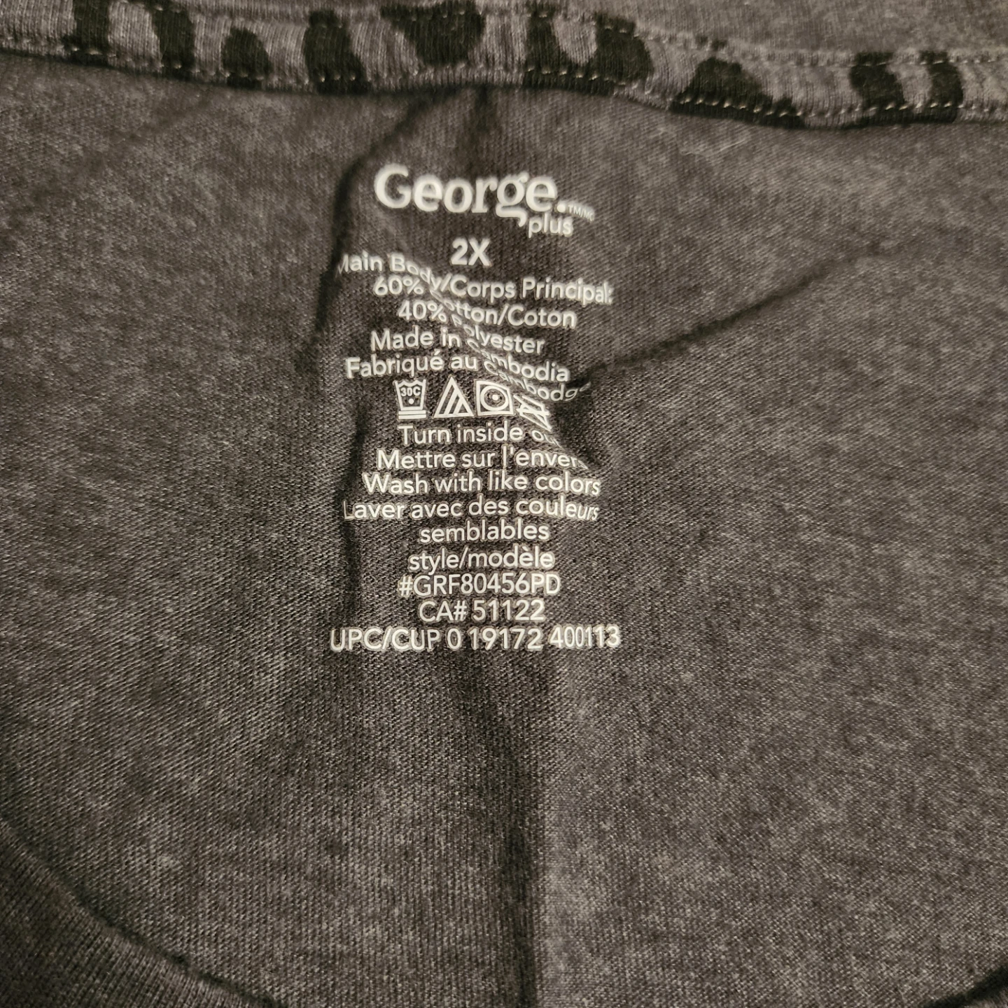 New George Plus Women's Charcoal Grey T-Shirt Size 2X - photo 2