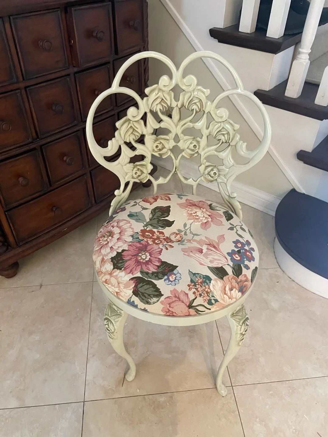Vintage Floral Accent Chair