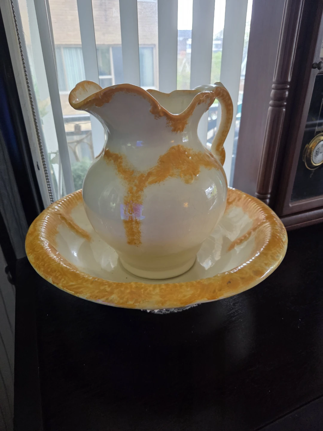 Vintage Ceramic Pitcher and Wash Basin Set - photo 2