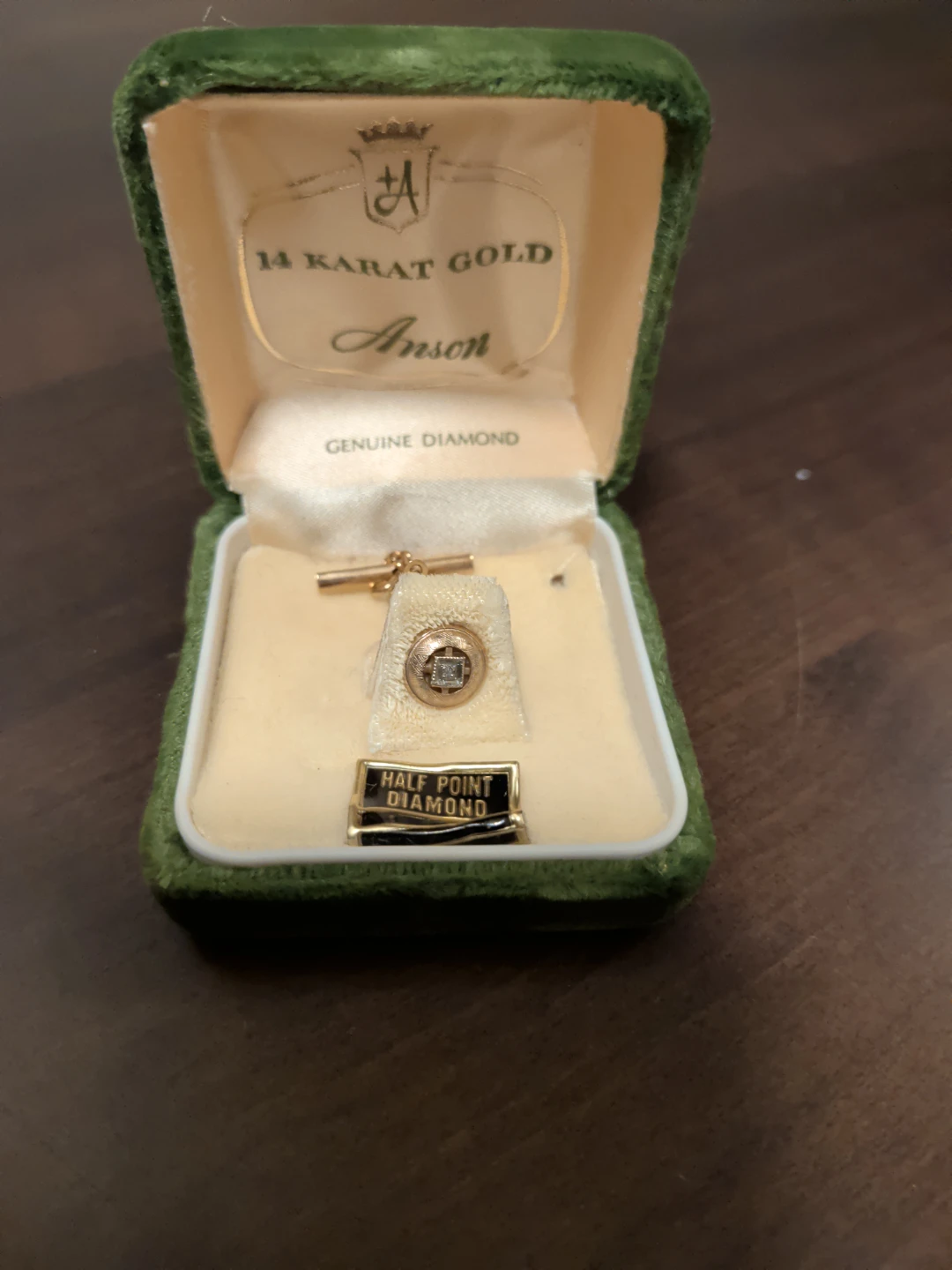Anson 14 Karat Gold Tie Clip with Diamond - photo 2