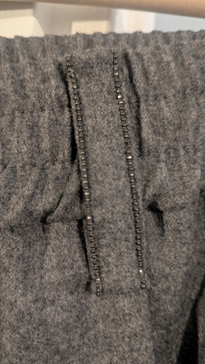 Brunello Cucinelli Dark Grey 100% Virgin Wool Pants with Monili - photo 2