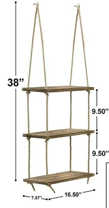 3-Tier Rope Hanging Shelf - photo 3