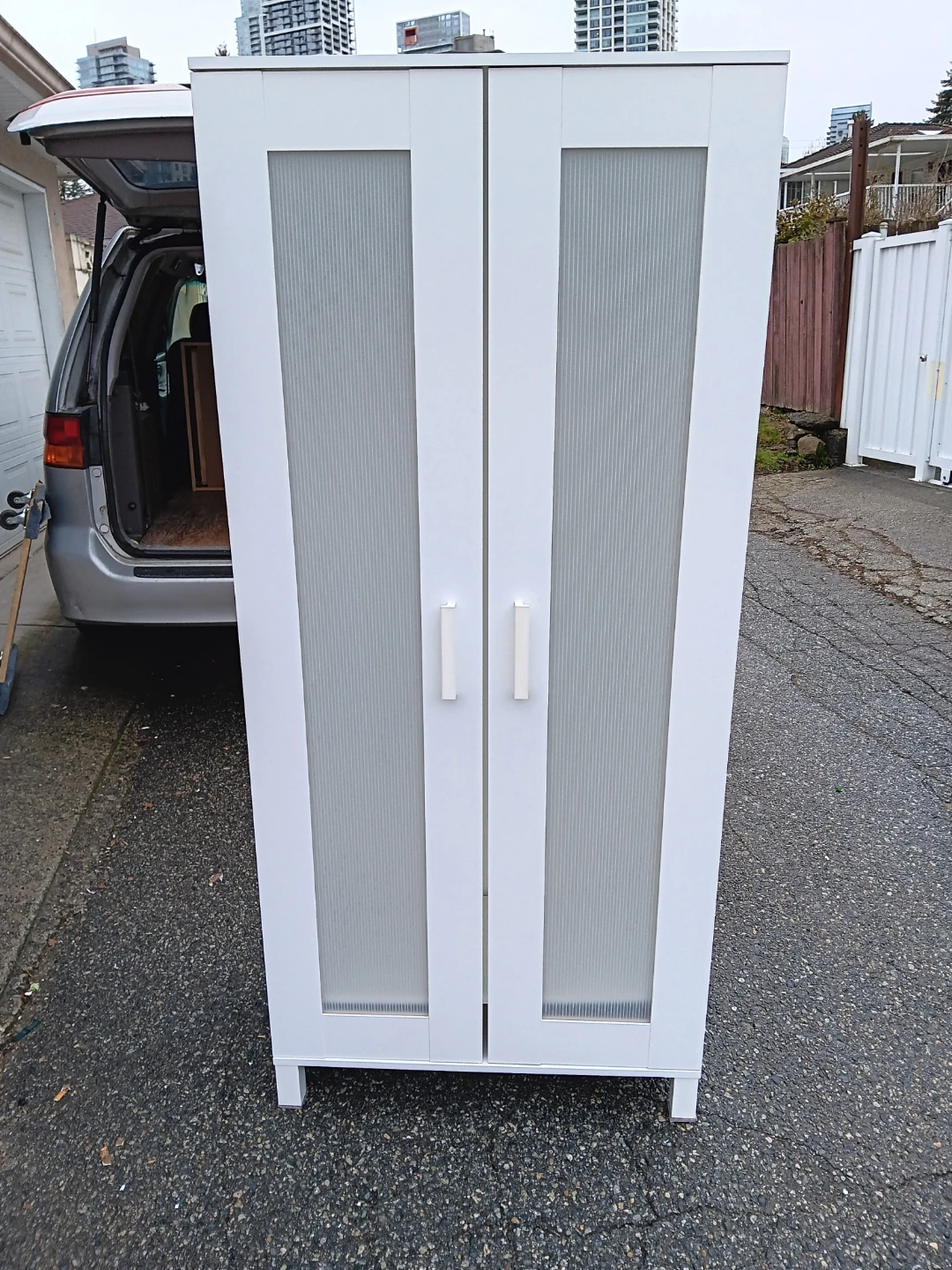 White Double Door Wardrobe Armoire - photo 2
