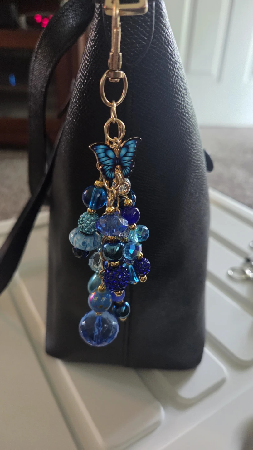 Charming Beaded Keychains with Butterfly Charms