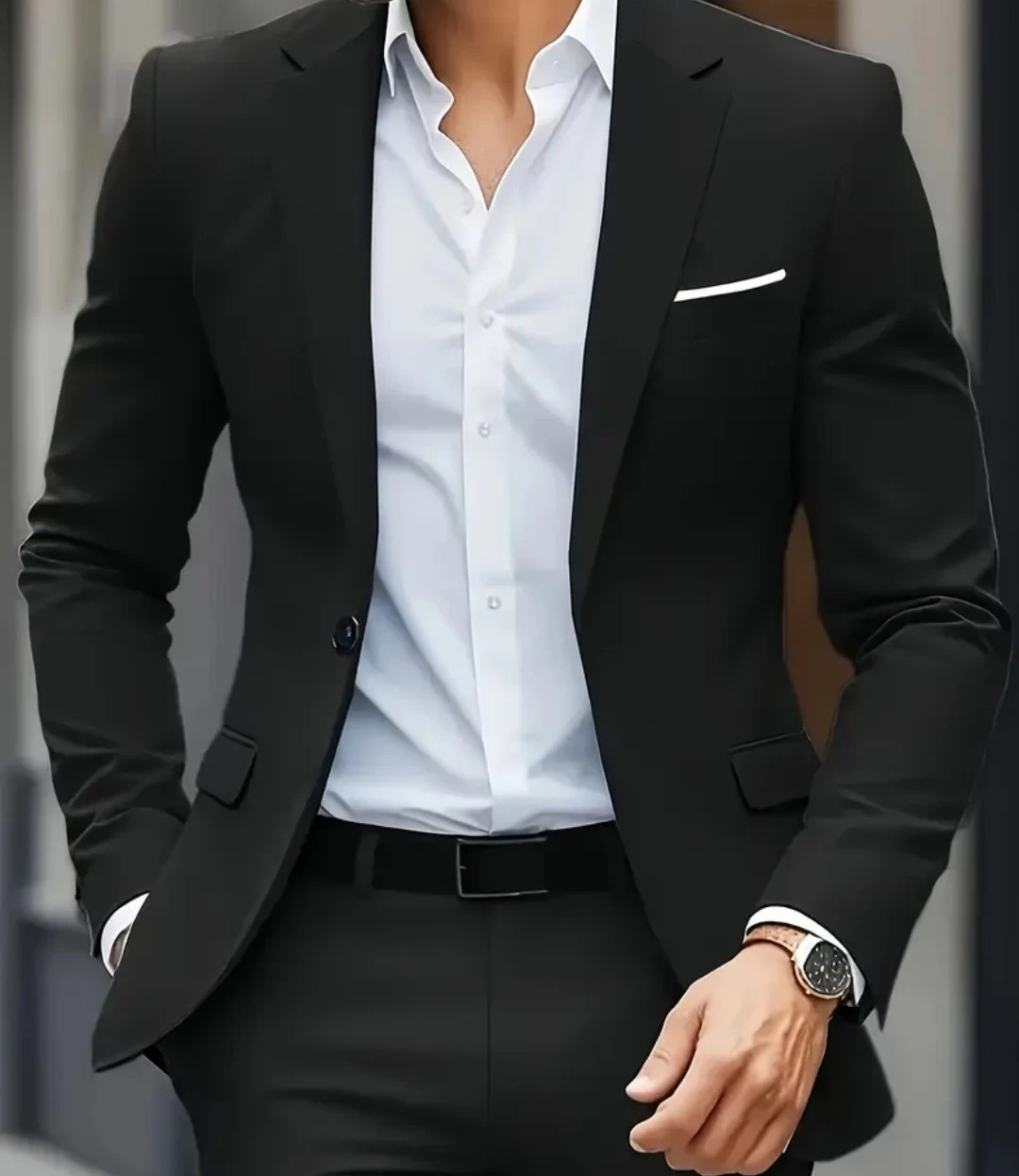 Men's Black Blazer with dress shirt New - photo 4