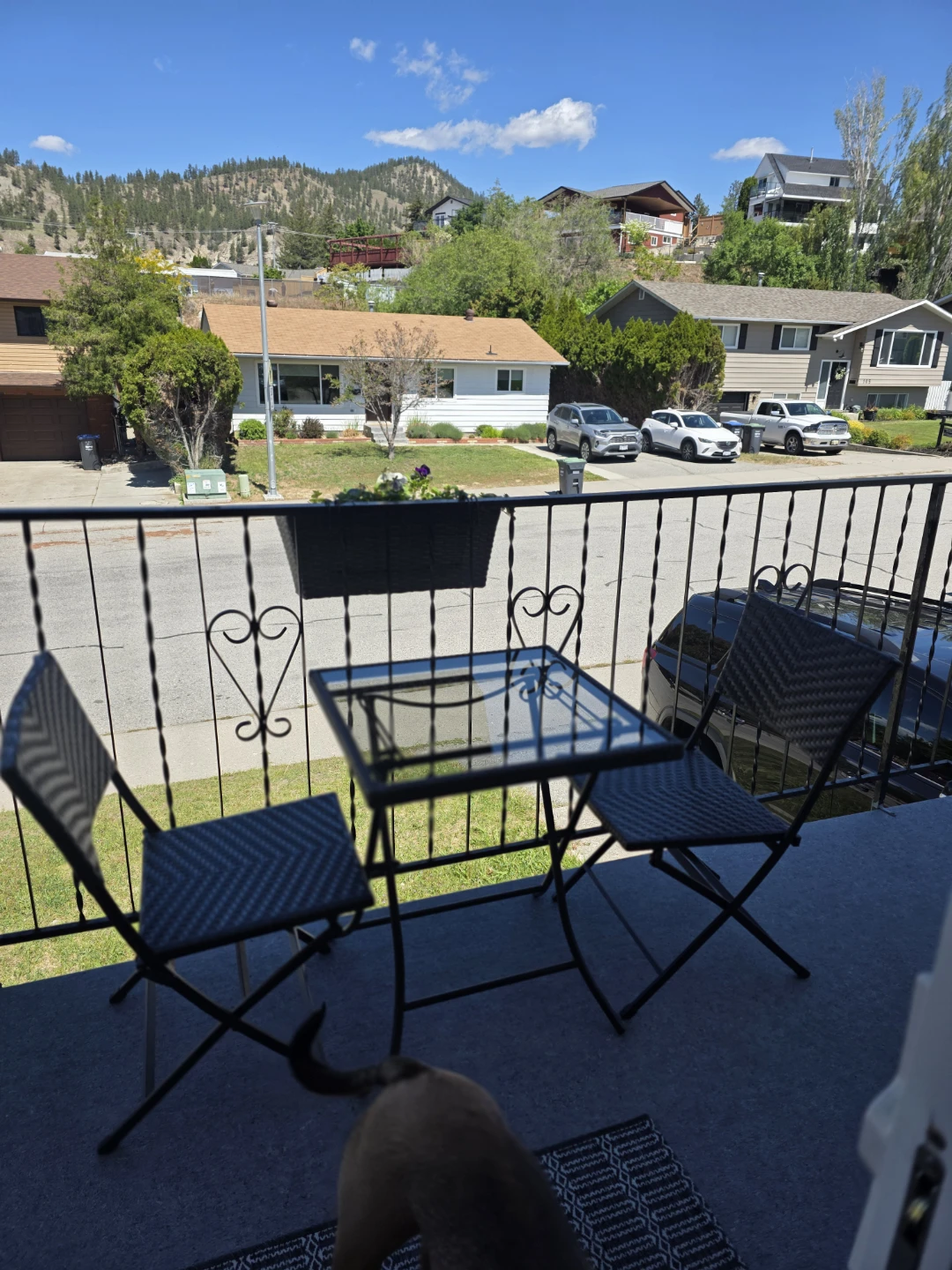 Patio Bistro Set with Glass Table