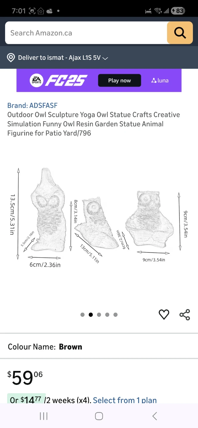ADSFASF Outdoor Owl Sculpture Yoga Owl Statue Crafts Set - Brown - photo 2