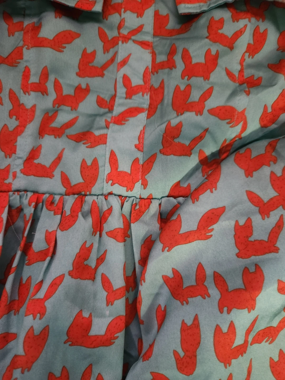Blue Dress with Red Fox Print - photo 2