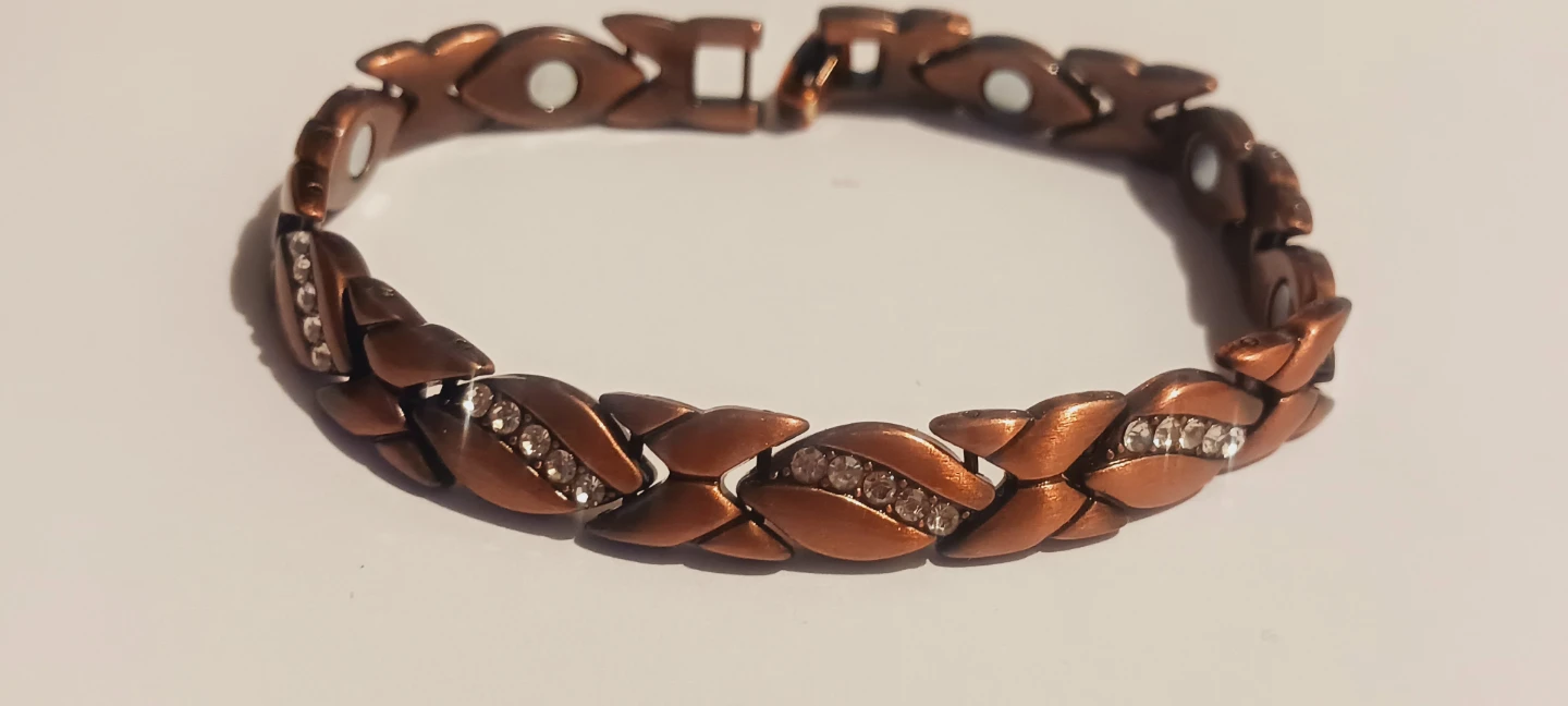 New !! Copper Magnetic Bracelet with Rhinestones