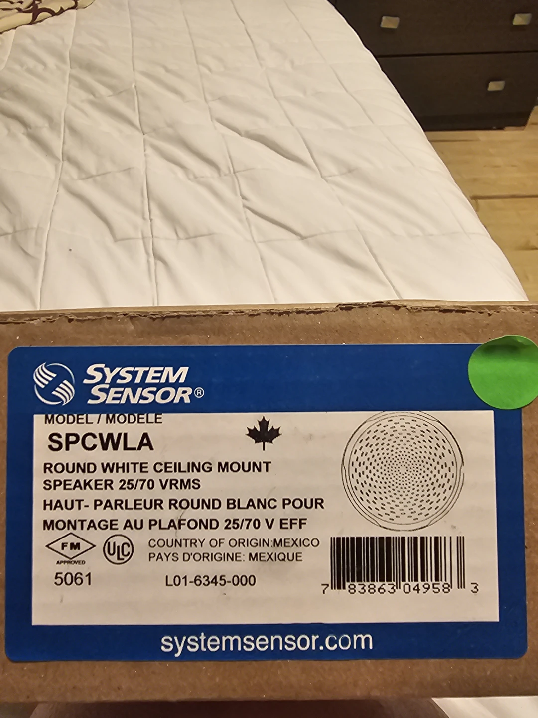 System Sensor Round White Ceiling Mount Speaker SPCWLA - photo 2