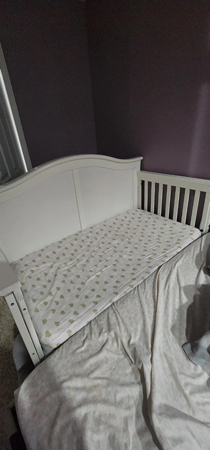 White Convertible Crib with Toddler Rail