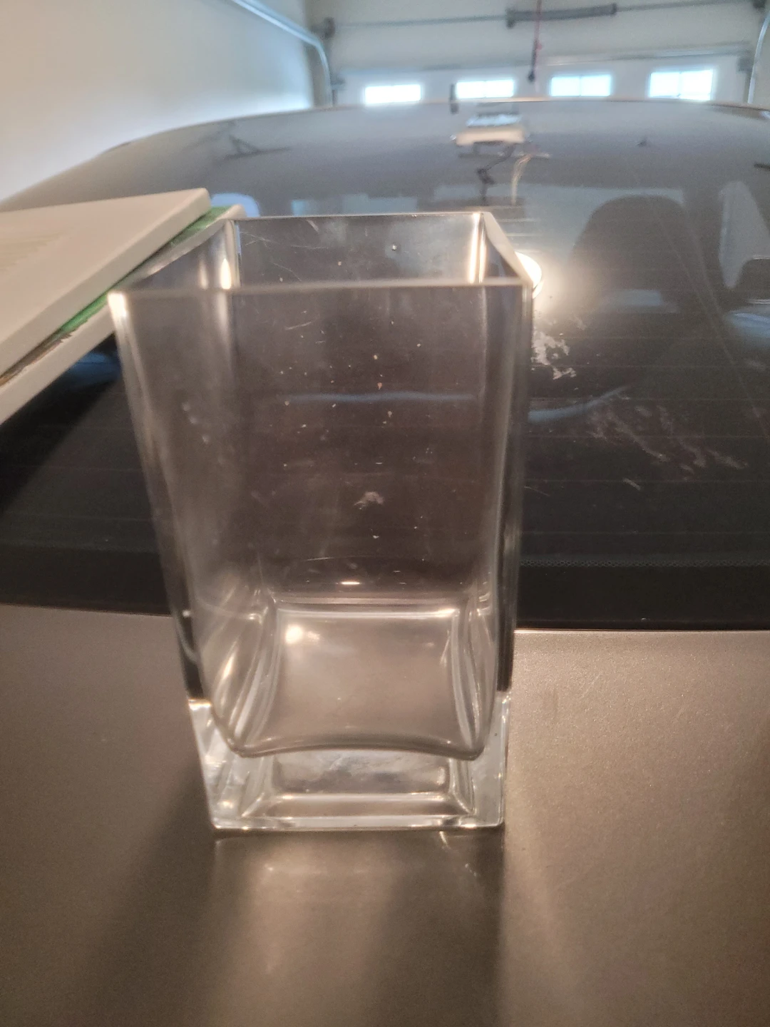 Clear Glass Square Vase - photo 2