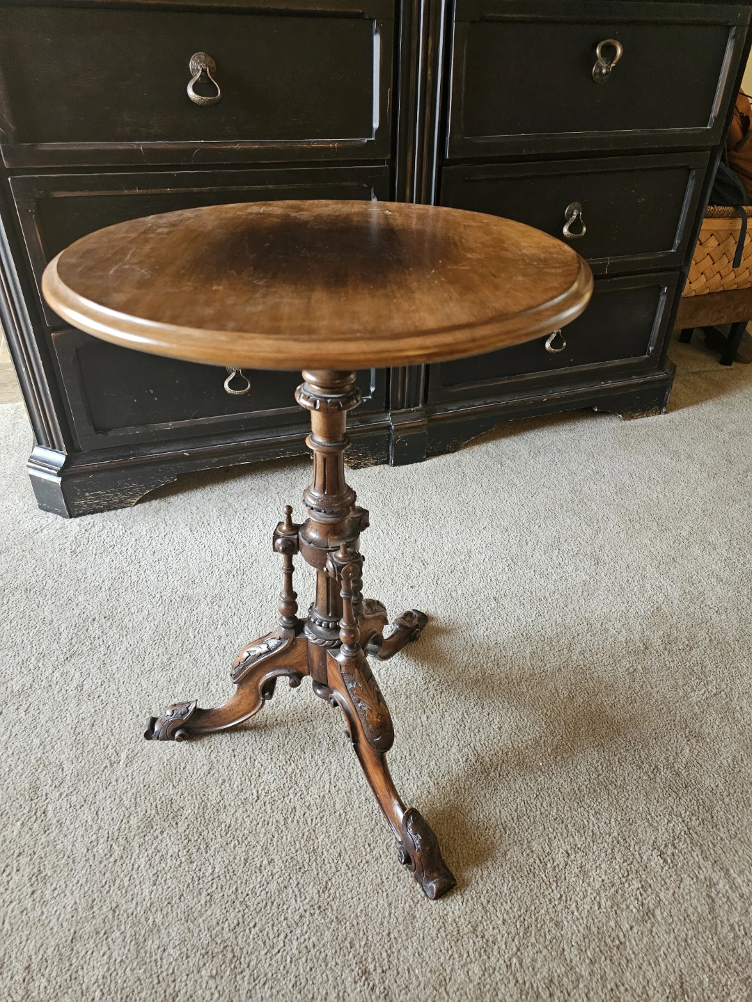 Antique Pedestal Side Table