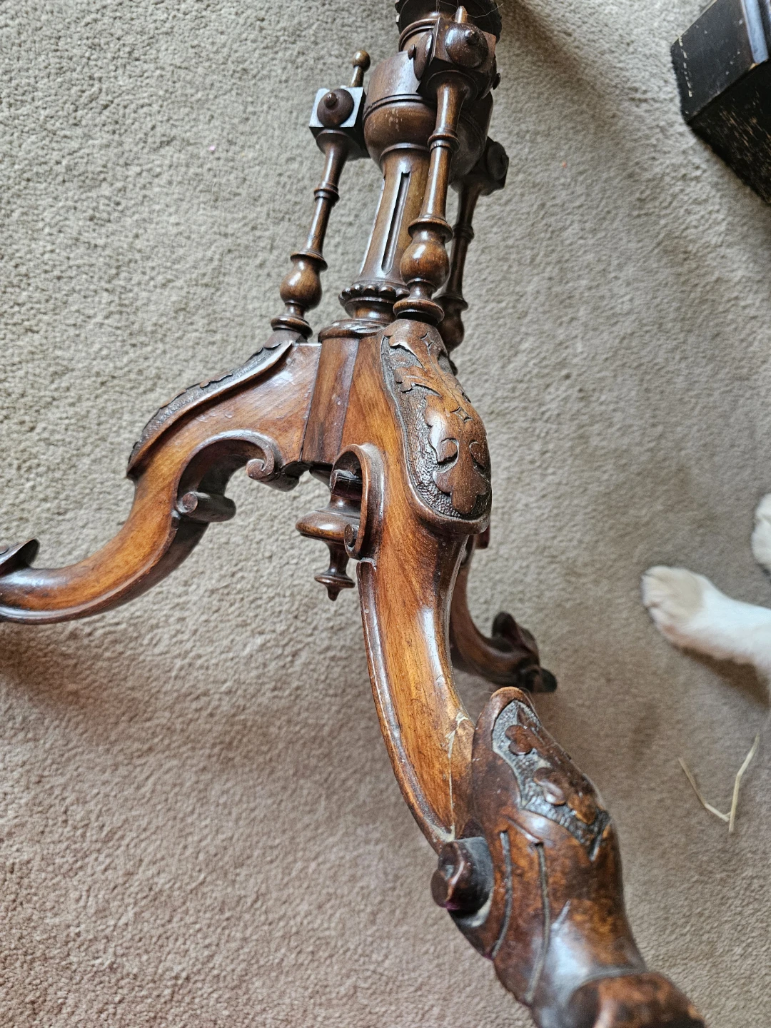 Antique Pedestal Side Table - photo 3