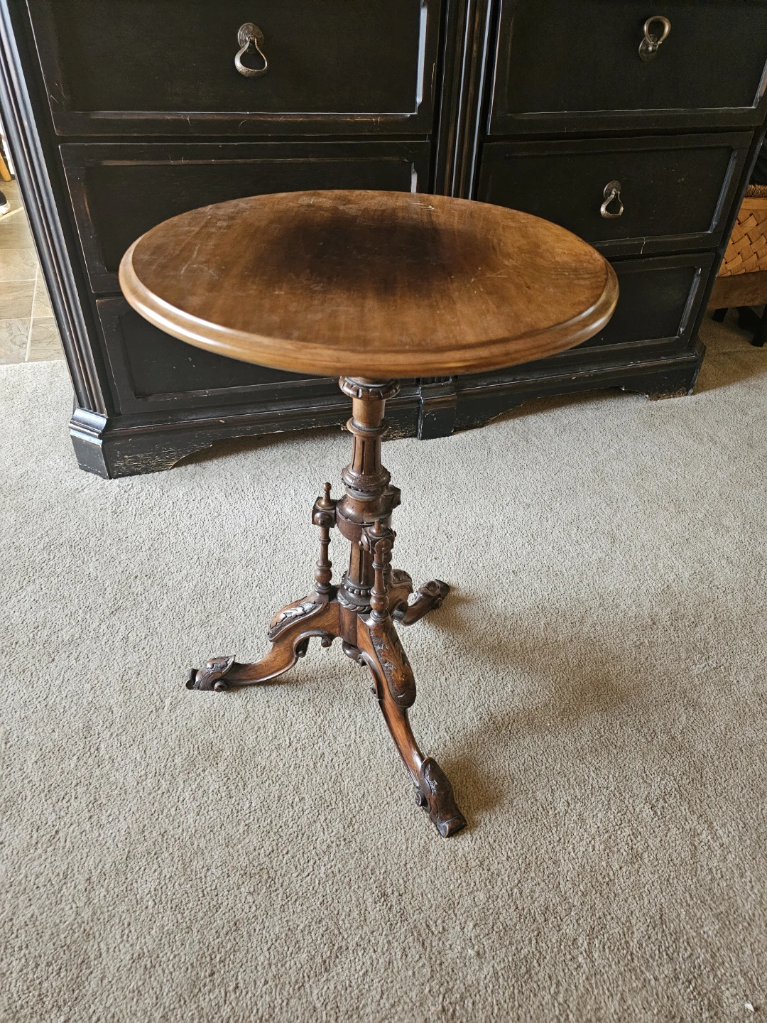 Antique Pedestal Side Table - photo 4