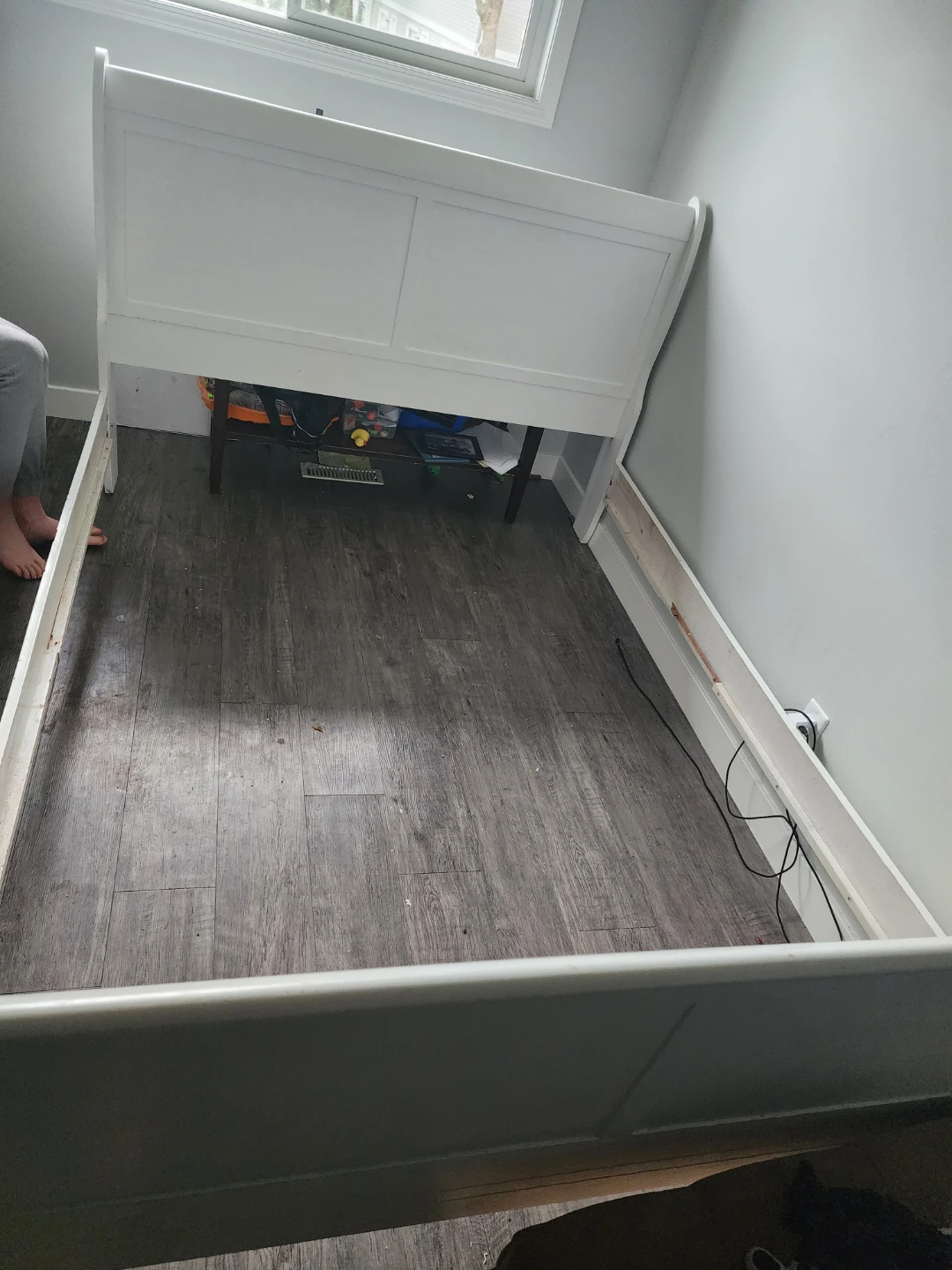 White Sleigh Bed Frame - photo 2
