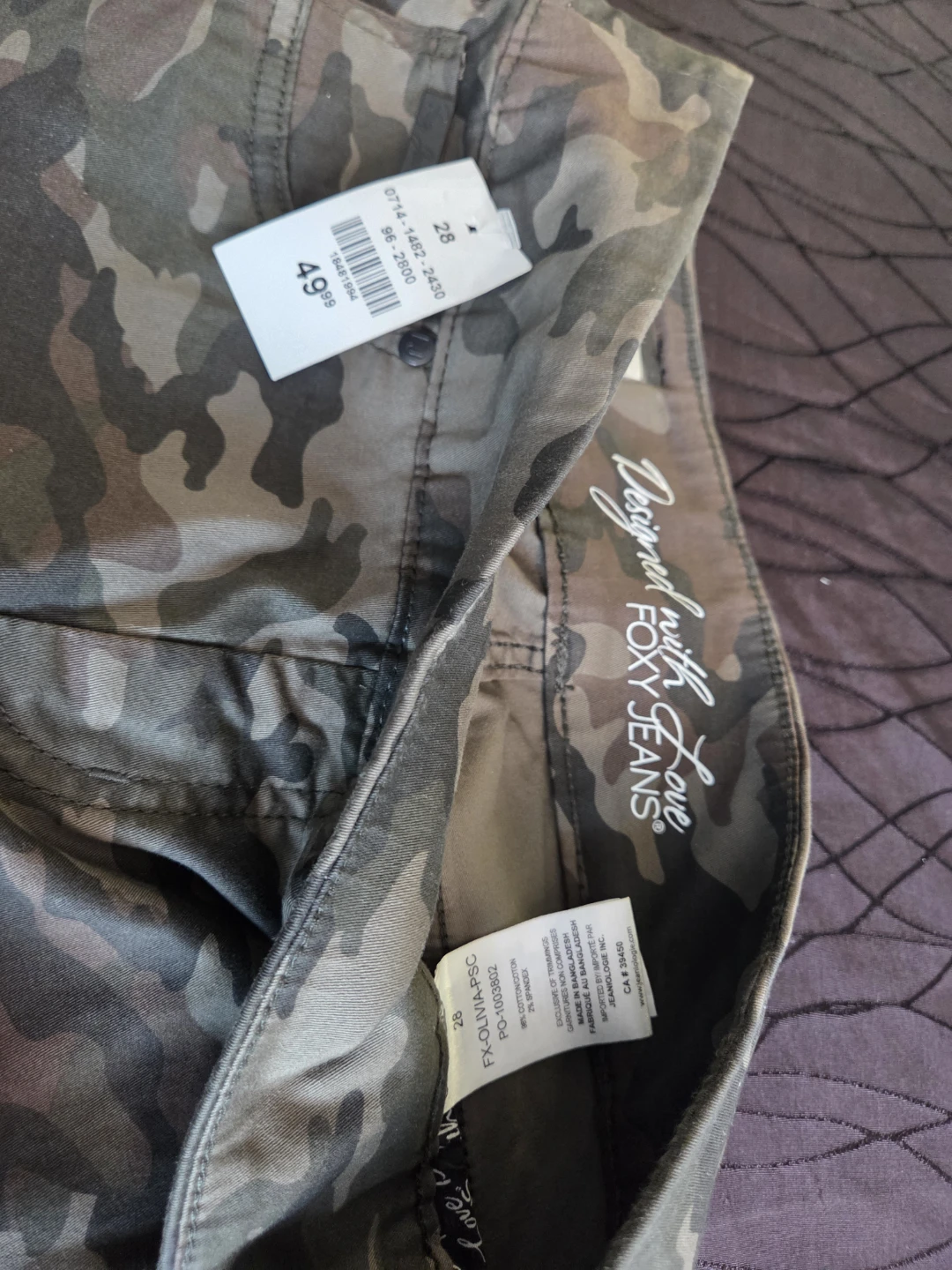 Love Fix Foxy Jeans Camo Cargo Pants Size 28 - photo 4