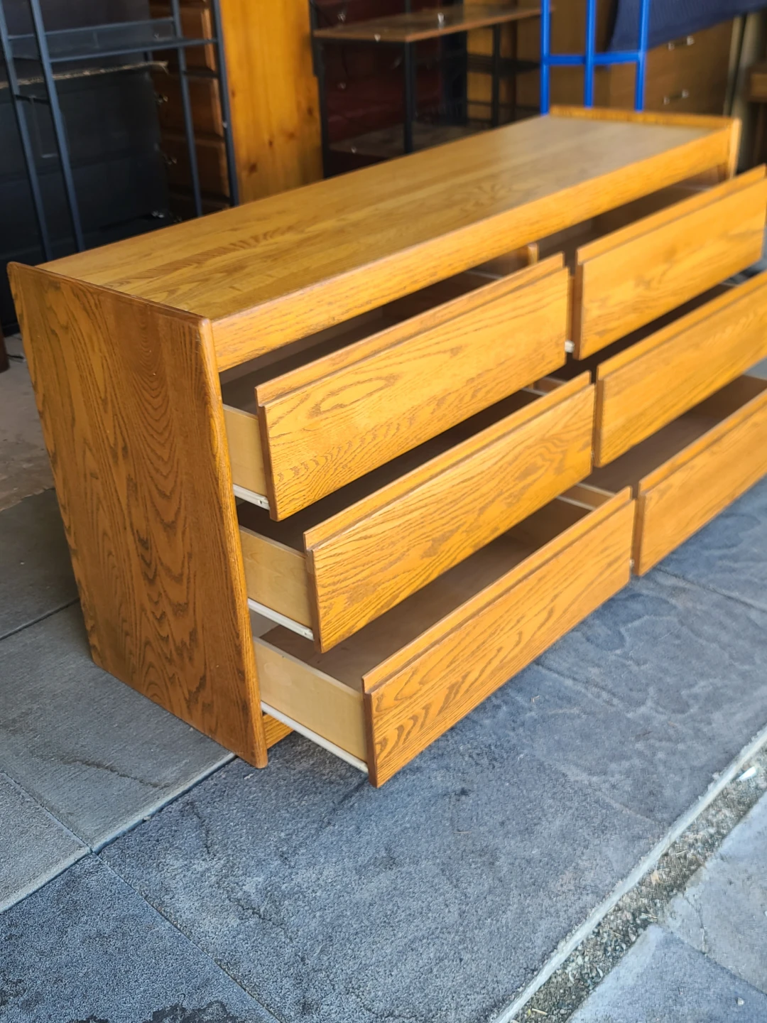 Oak 6-Drawer Dresser with Mirror - photo 2