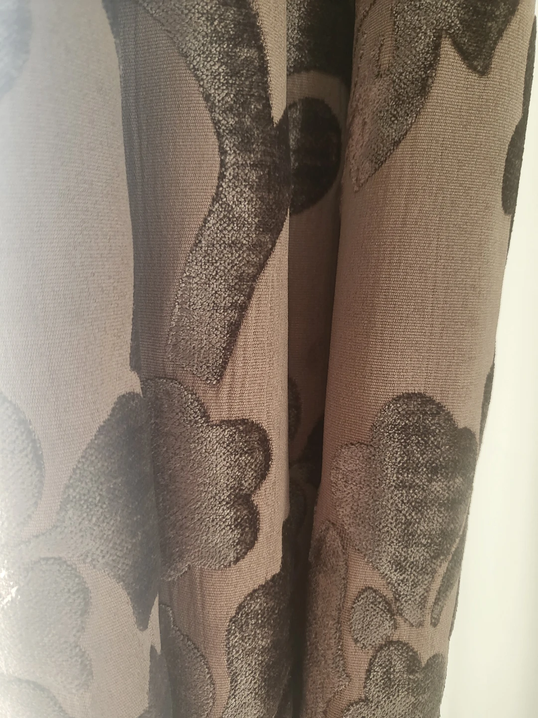 Brown Floral Pattern Curtains (Set of 4)