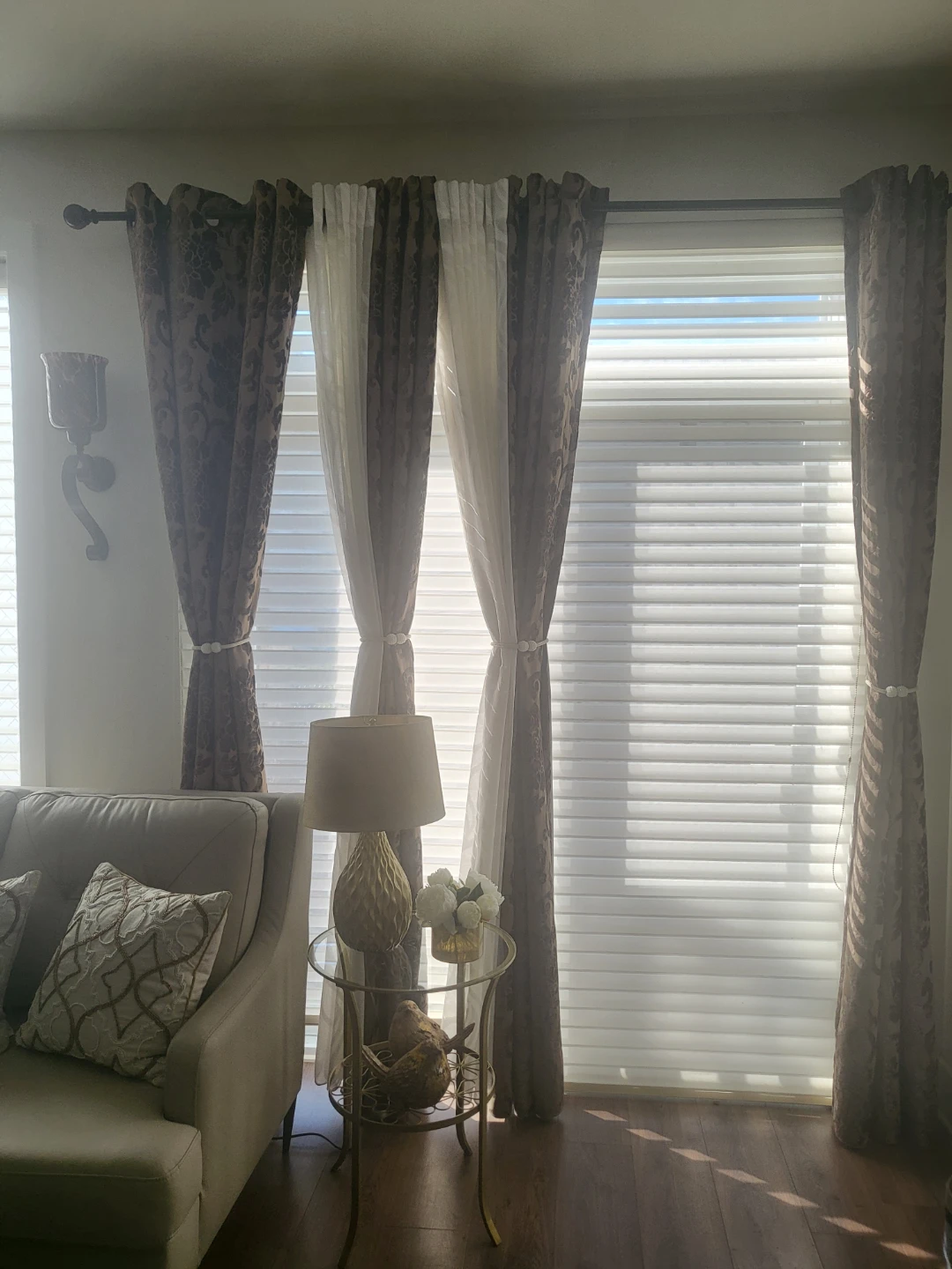 Brown Floral Pattern Curtains (Set of 4) - photo 2