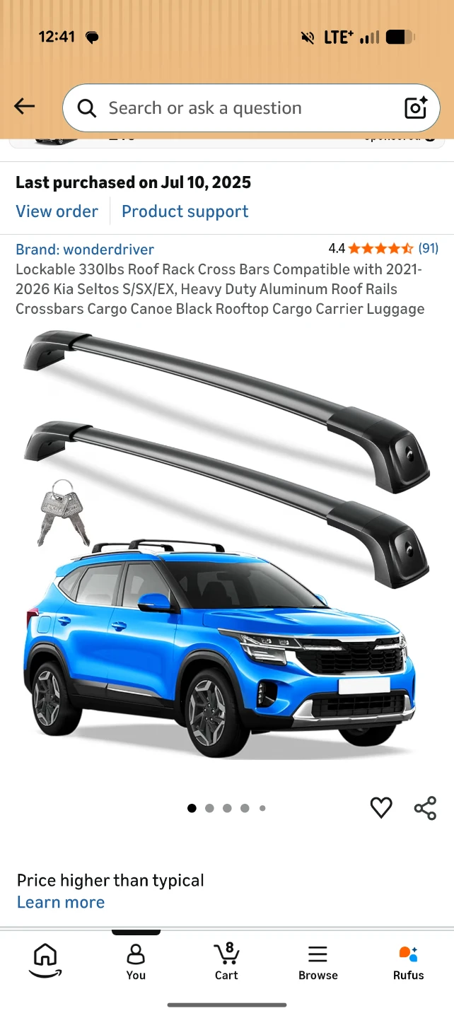 wonderdriver Lockable Roof Rack Cross Bars for Kia Seltos