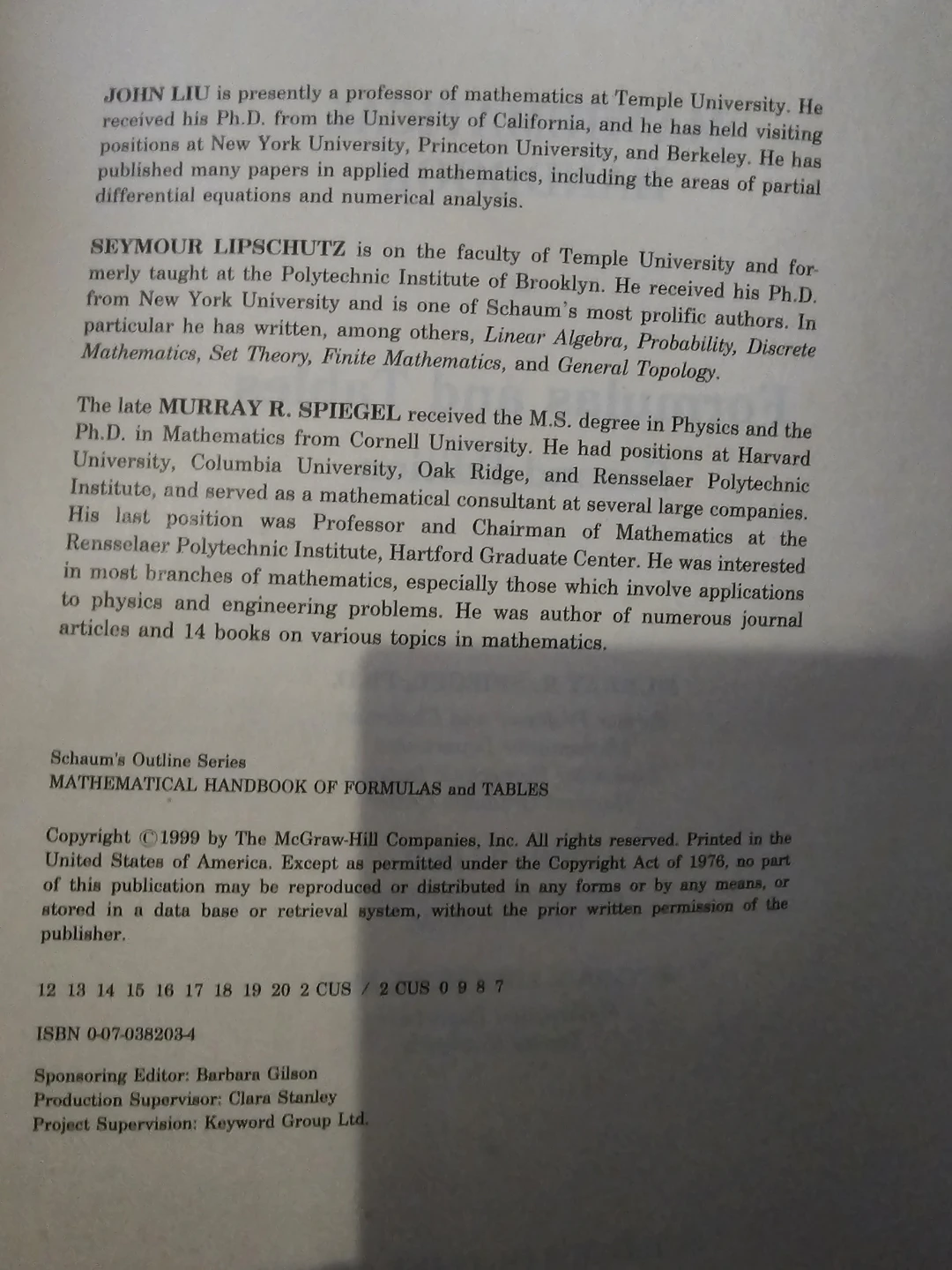 Schaum's Outlines Mathematical Handbook of Formulas and Tables - photo 2