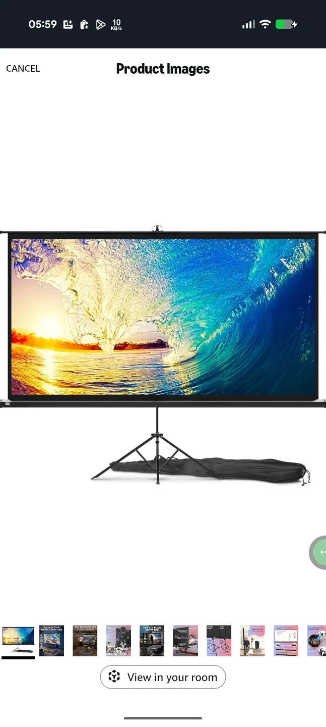 Portable 100 Inch Projector Screen with Tripod Stand - photo 2