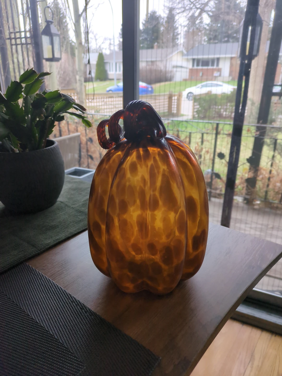 Glass Pumpkin Decoration