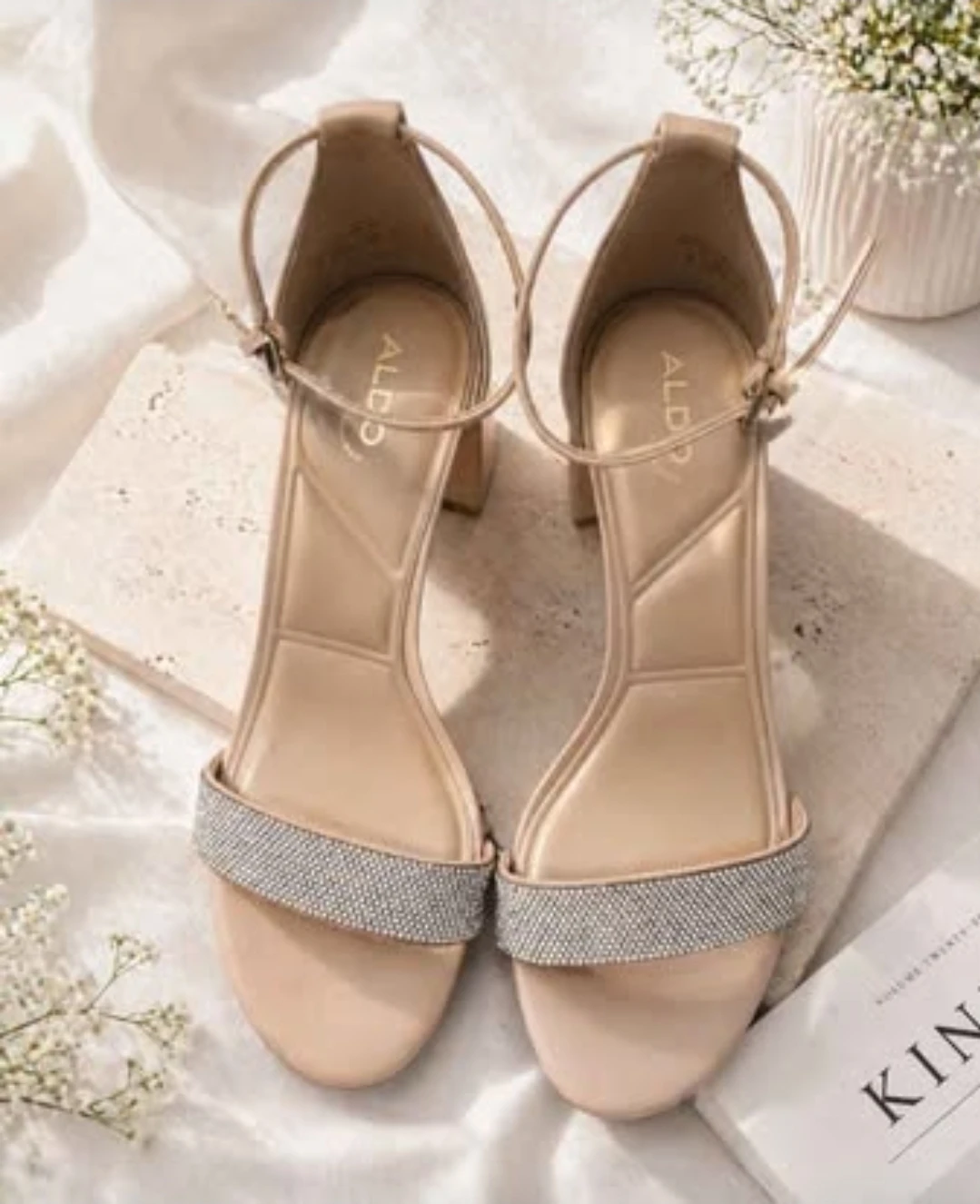 ALDO Rhinestone Heeled Sandals - Size 8 (Worn Once) - photo 2