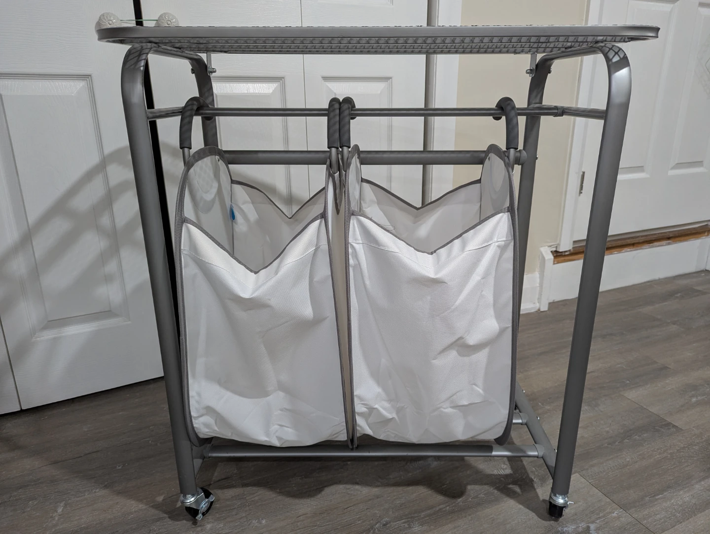 Double Laundry Hamper on Wheels