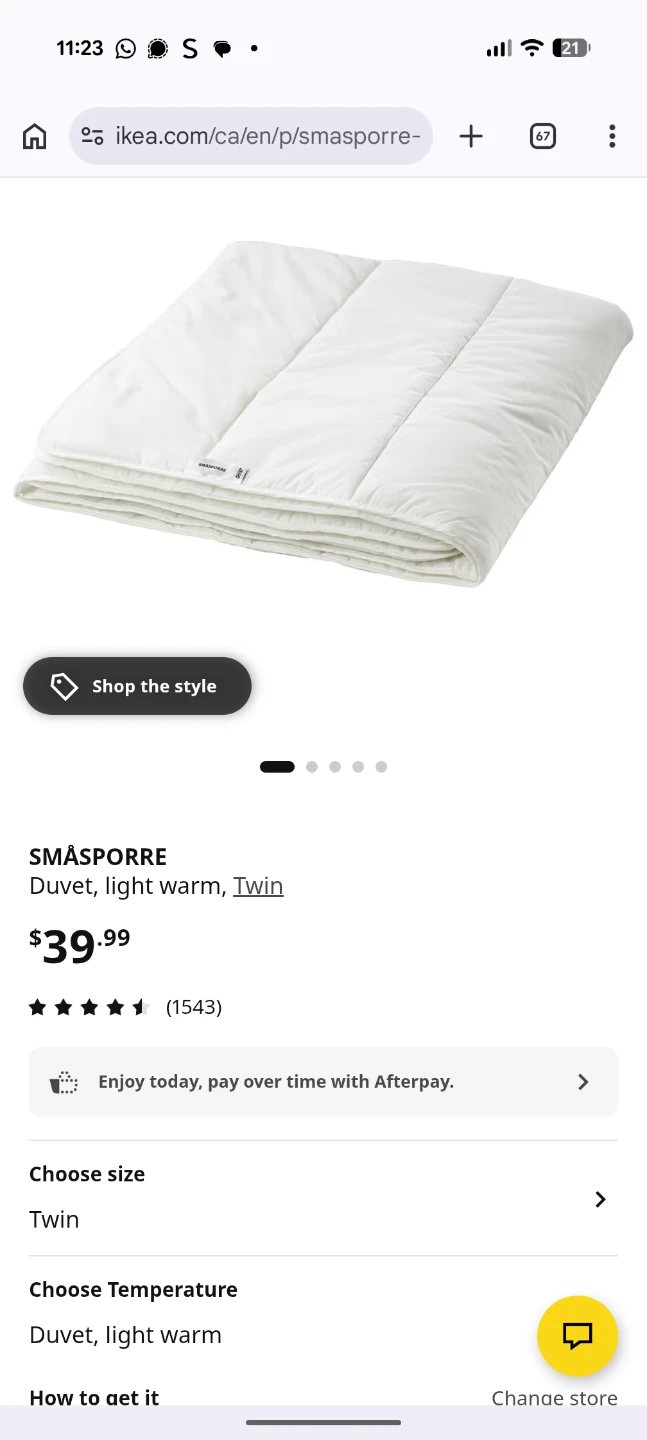 IKEA SMASPORRE Duvet, light warm, Twin