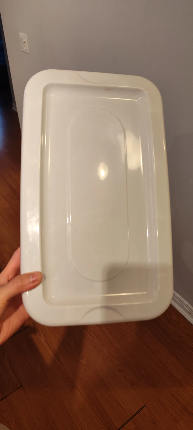 Clear Plastic Storage Bin with White Lid