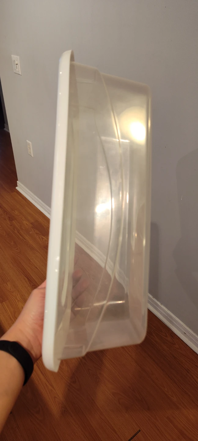 Clear Plastic Storage Bin with White Lid - photo 2