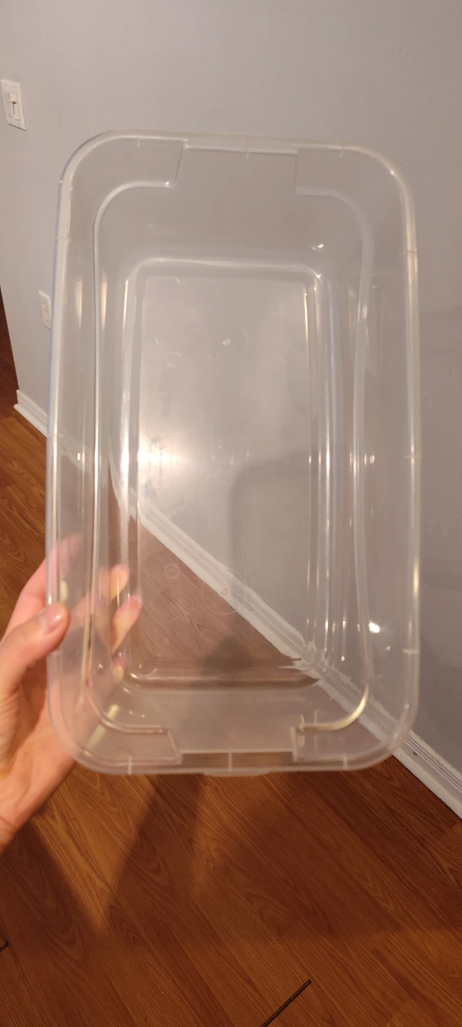 Clear Plastic Storage Bin with White Lid - photo 4