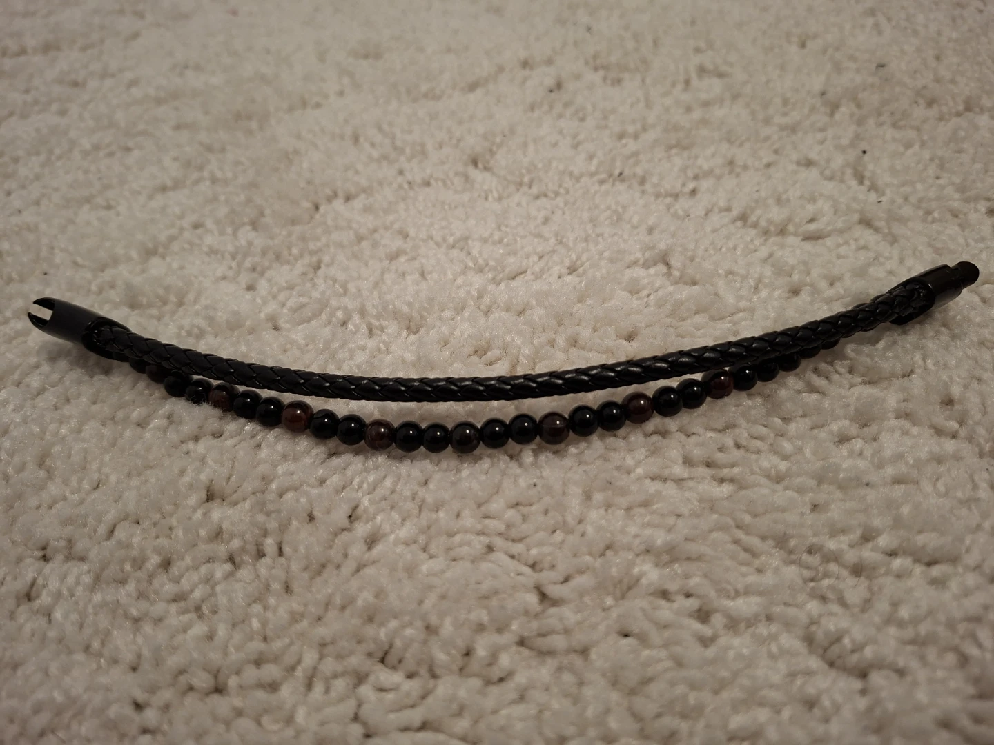 Men's Beaded Leather Bracelet - photo 3