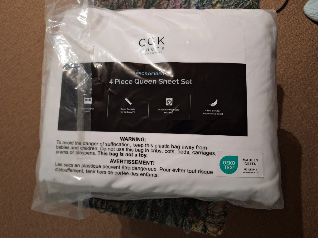 CGK Linens Microfiber 4 Piece Queen Sheet Set White - photo 2