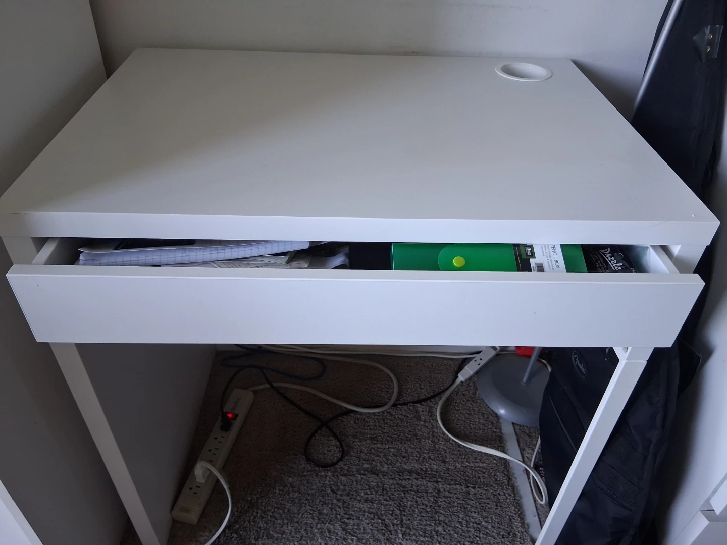 White Desk with Drawer - photo 3