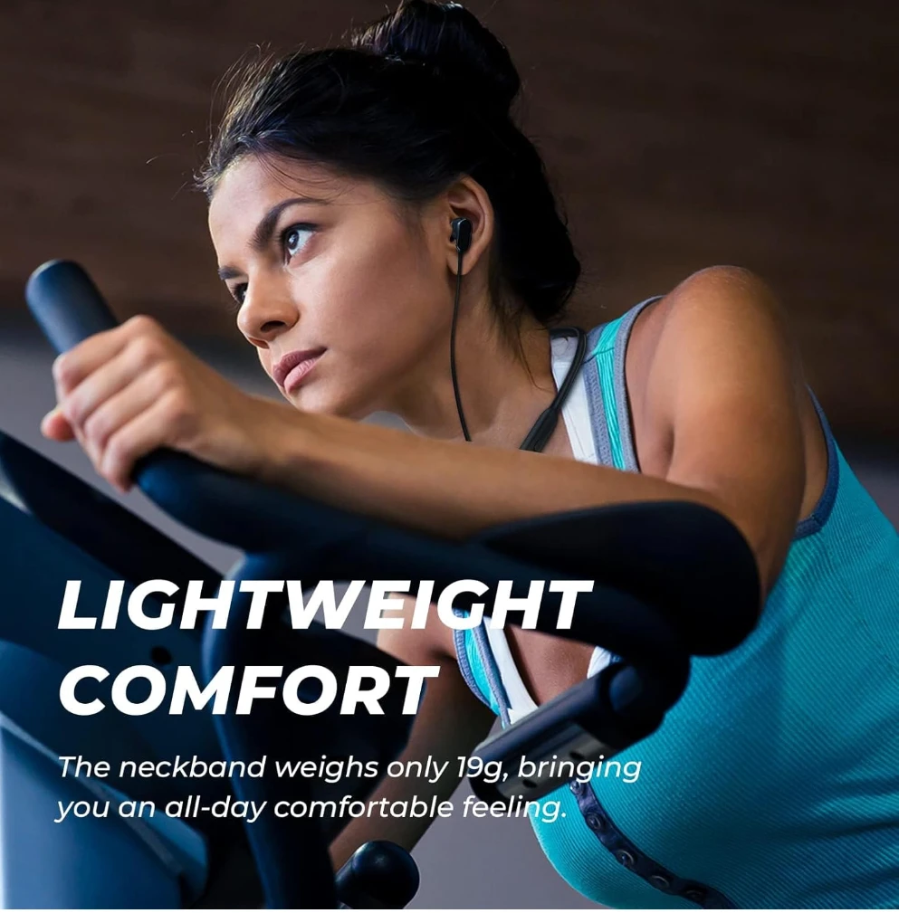 Black Neckband Wireless Earbuds with IPX7 Waterproof - photo 3