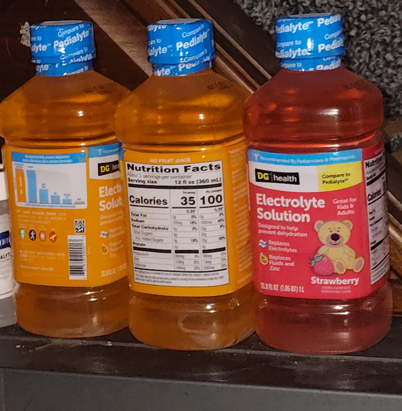 DG Health Electrolyte Solution - Strawberry Flavor - 1 Liter