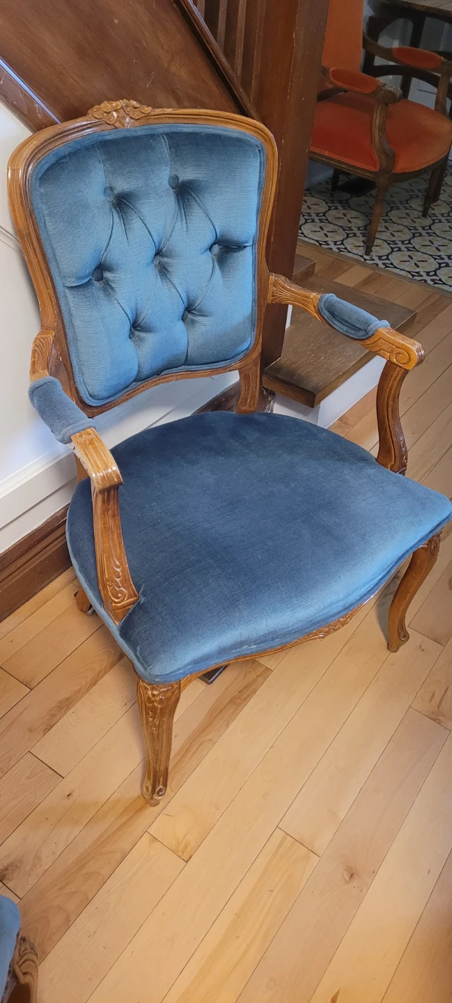 Vintage Blue Upholstered Loveseat - photo 5