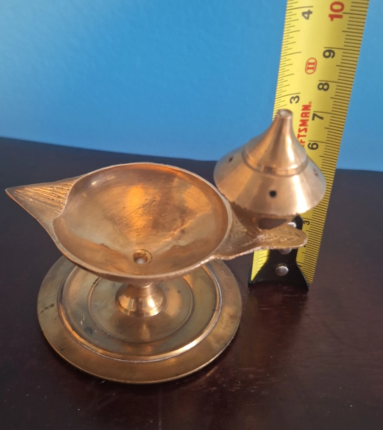Vintage Brass Diya Oil Lamp - photo 2