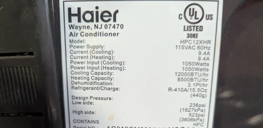 Haier HPC12XHR Air Conditioner no remote